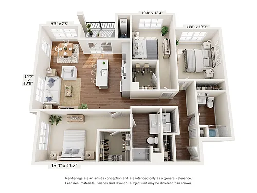 Floor plan Three Bed C2