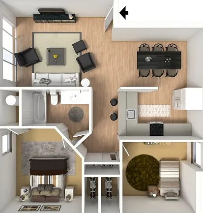 2 bedroom, 1 bathroom 2 bedroom, 1 bathroom