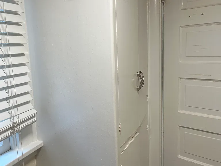 Linen closet in bathroom