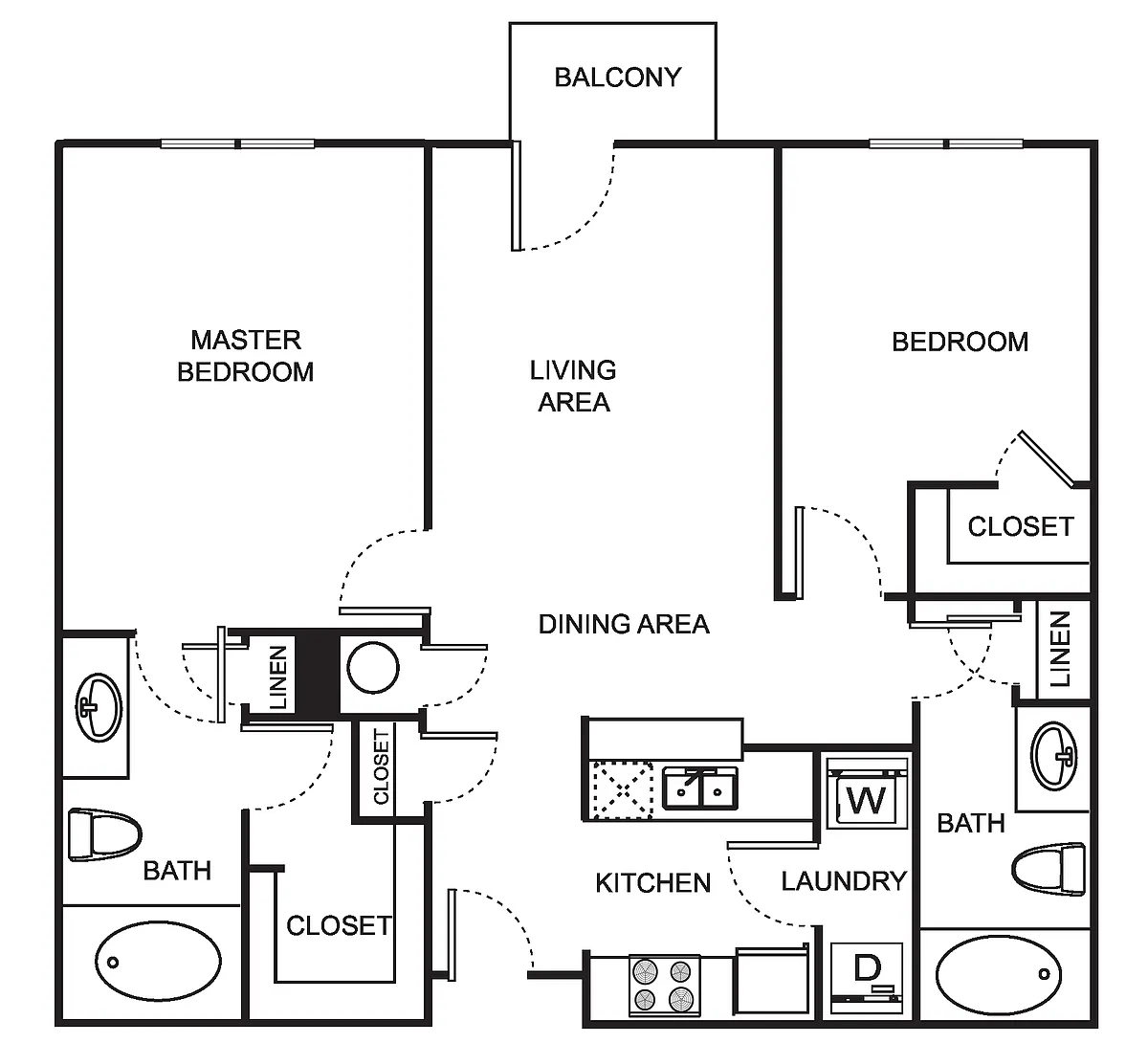Floor plan B0-B Two Bedroom