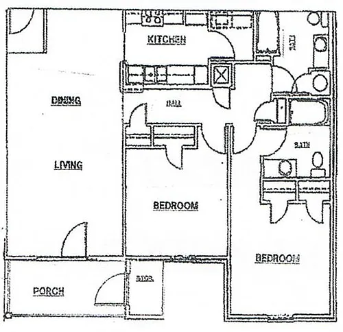 Floor plan 2BR/2Bath