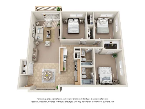 Floor plan Three Bedroom
