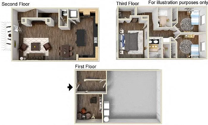 Floor plan TH 3x2.5 With Additional Den