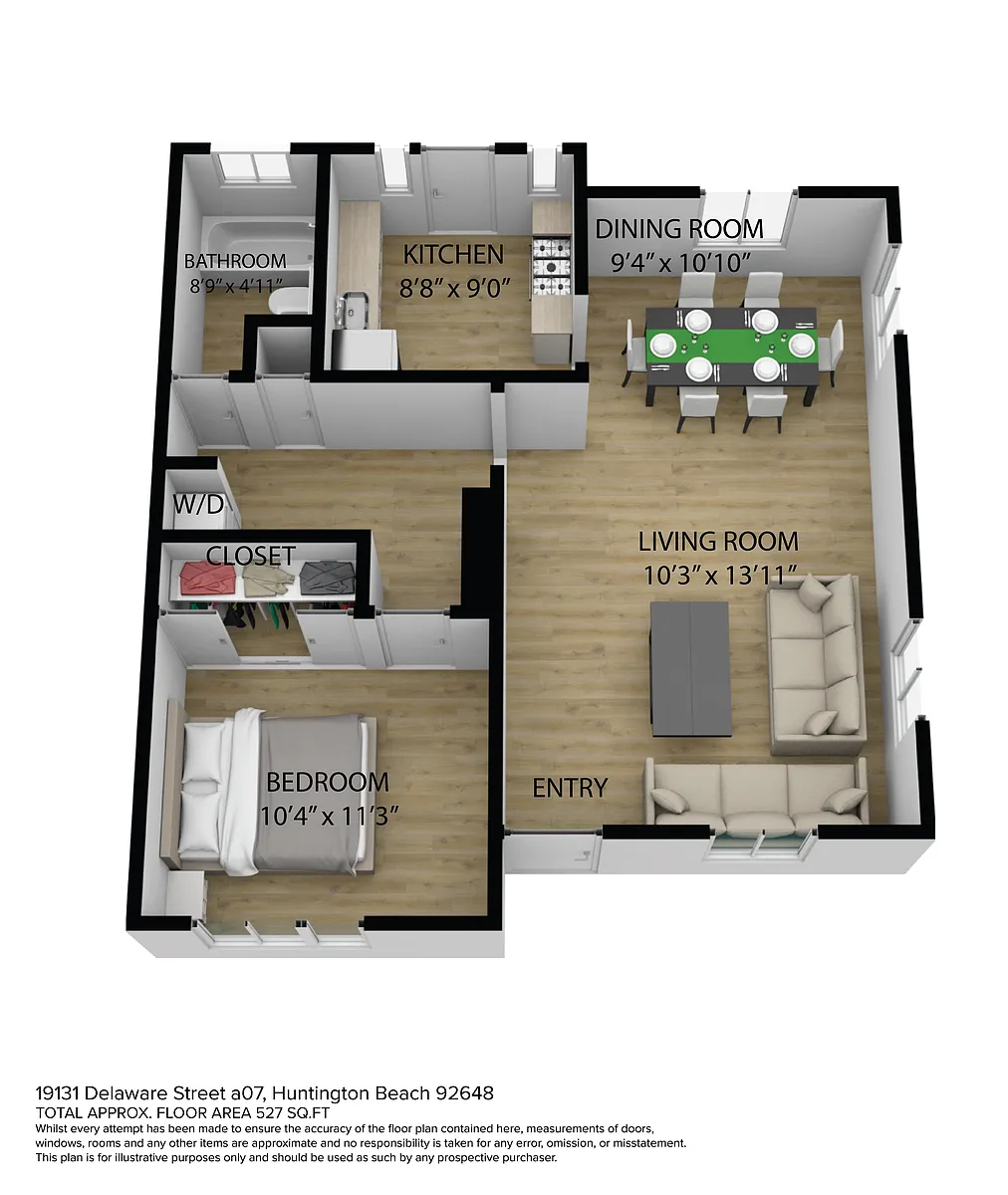 Floor plan 1 Bedroom 1 Bathroom