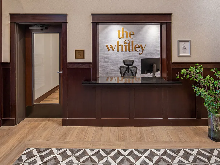 View of lobby area at The Whitley apartments.