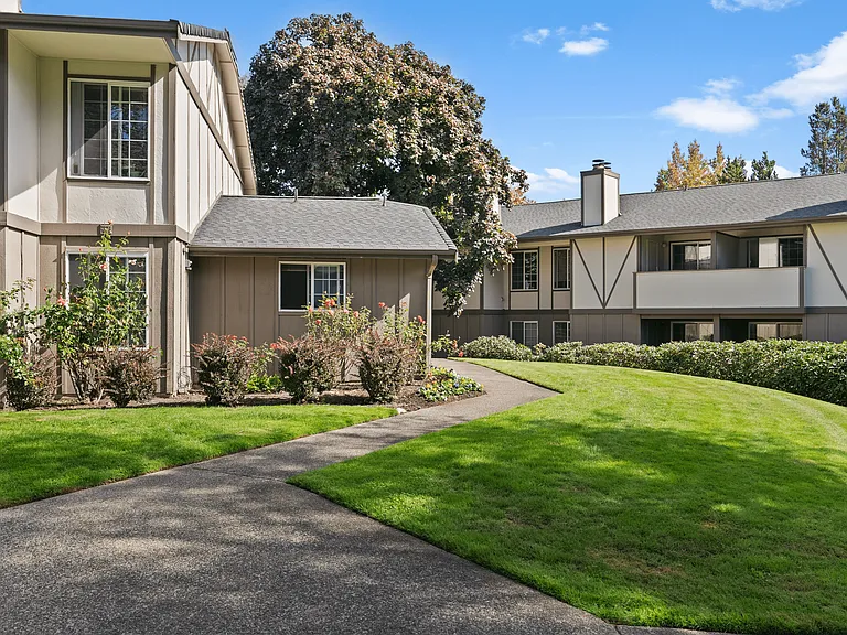 A peaceful courtyard retreat surrounded by classic architecture.