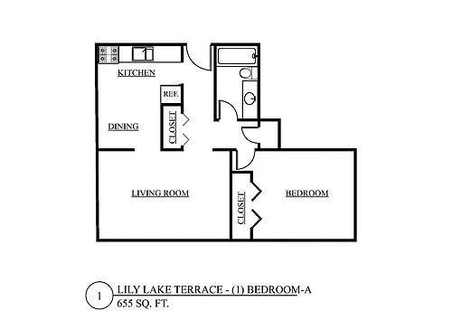 Floor plan One Bedroom A