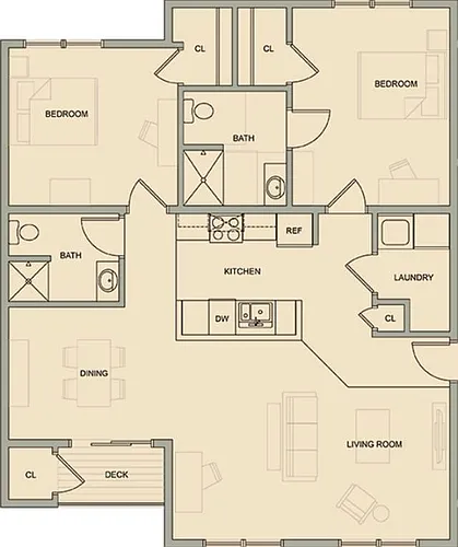 Floor plan 2 Bedroom Select