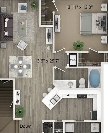 One Bedroom One Bath Floor Plan One Bedroom One Bath Floor Plan