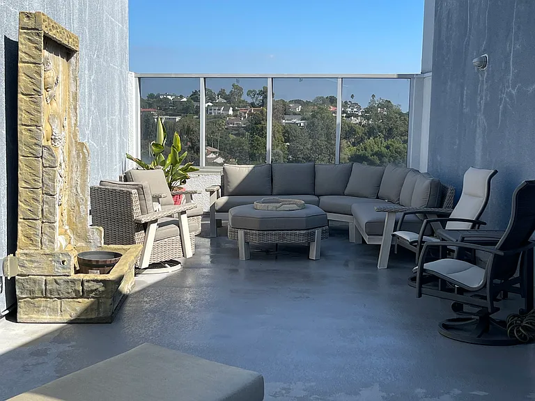 Large outdoor deck with view