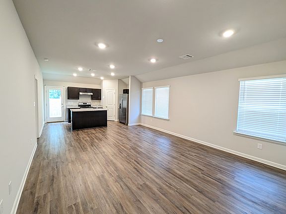 Living area and kitchen