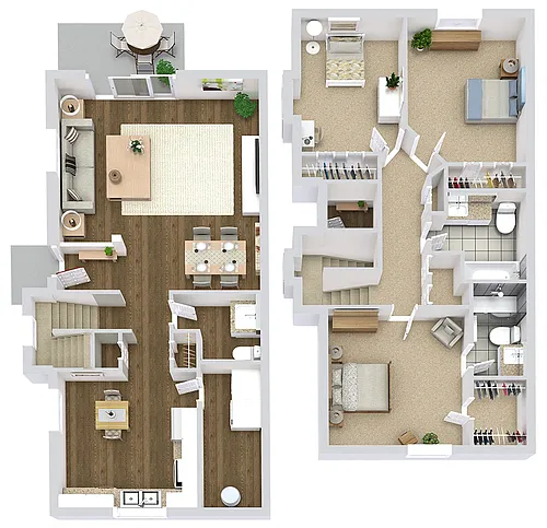 Floor plan The Atlantic (3BR / 2.5BA)