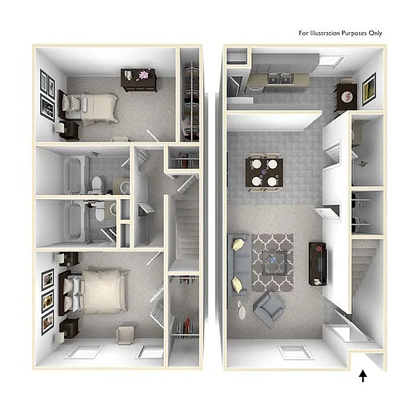 Floor plan 2 bedroom 2.5 bath