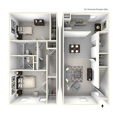 Floor plan 2 bedroom 2.5 bath