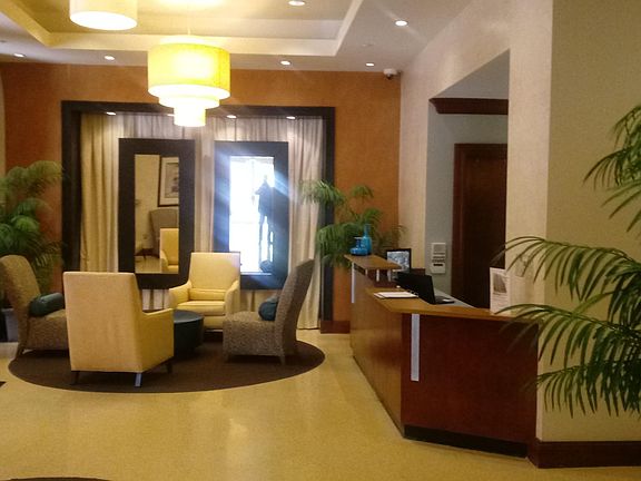 Lobby with 24 hour reception area on Right.