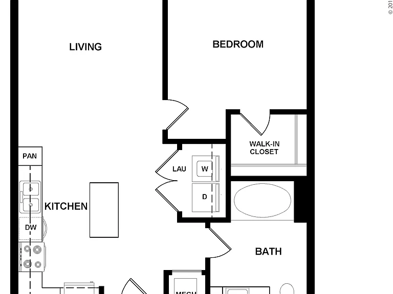Spacious two bedroom apartment with garden tubs and granite countertops