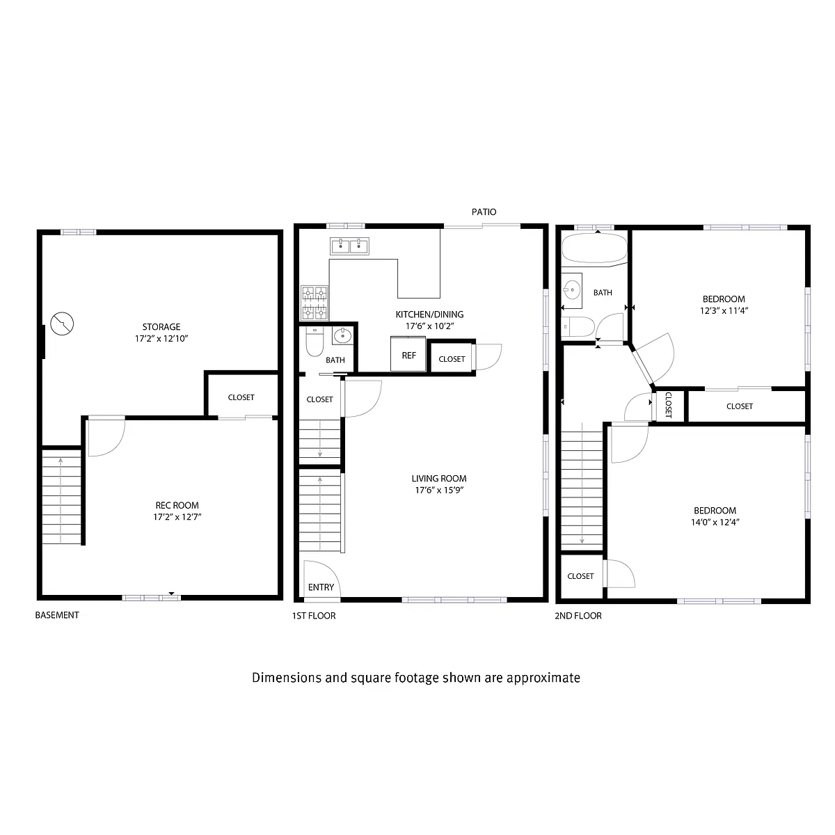 Floor plan 2 Bedroom / 1.5 Bath
