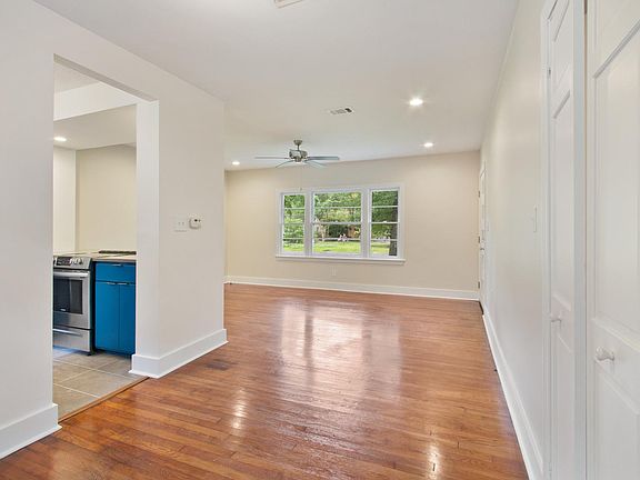 Dining room looking into living