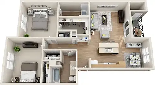 Floor plan Two Bedrooms