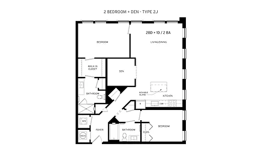 Floor plan Scarlet - 2 Bedroom + Den