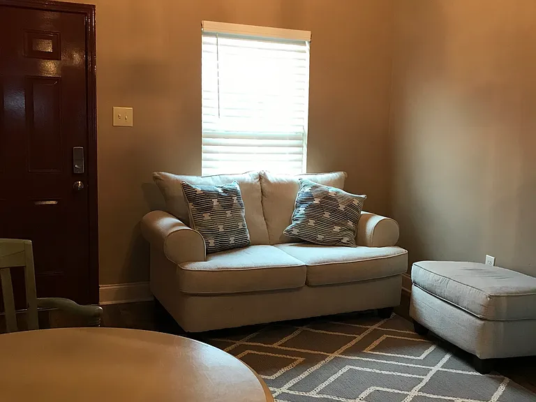 Front door/window from inside. Furniture is not included.