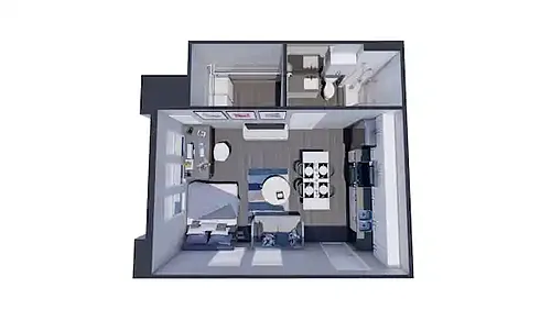 Floor plan Bldng 1 - Micro Studio 428 SF