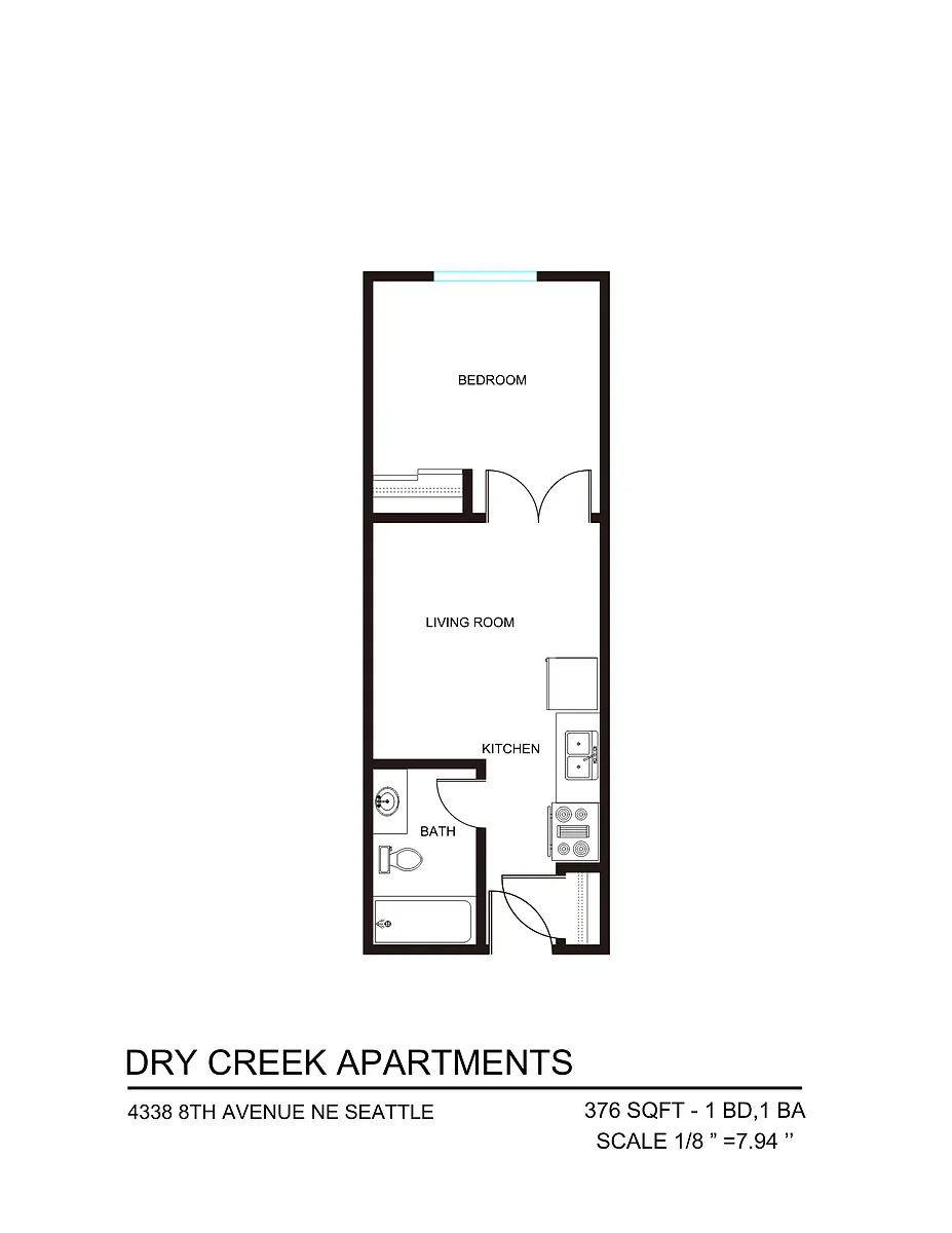 Floor plan 1 Bedroom 1 Bath