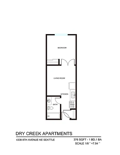 Floor plan 1 Bedroom 1 Bath