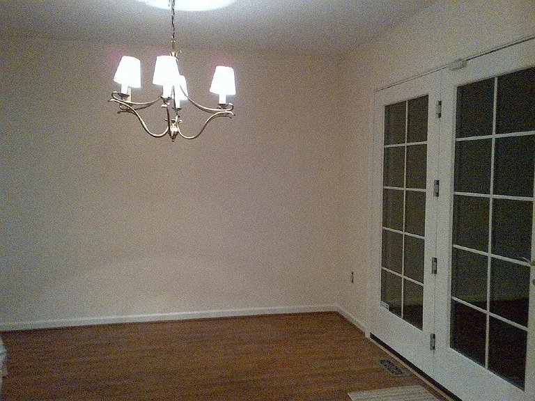 Dining Room with new Pottery Barn light fixture