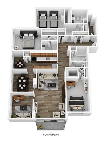 Floor plan 3 Bedroom 3 Bath with Den