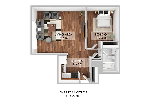 Floor plan Jr. One Bedroom E