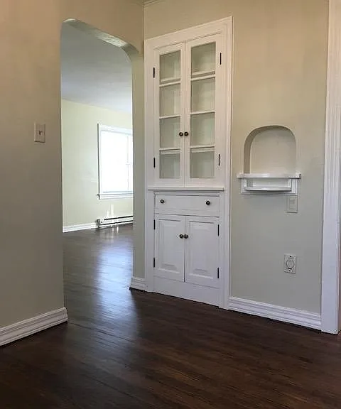 built-ins in dining room, looking into living room