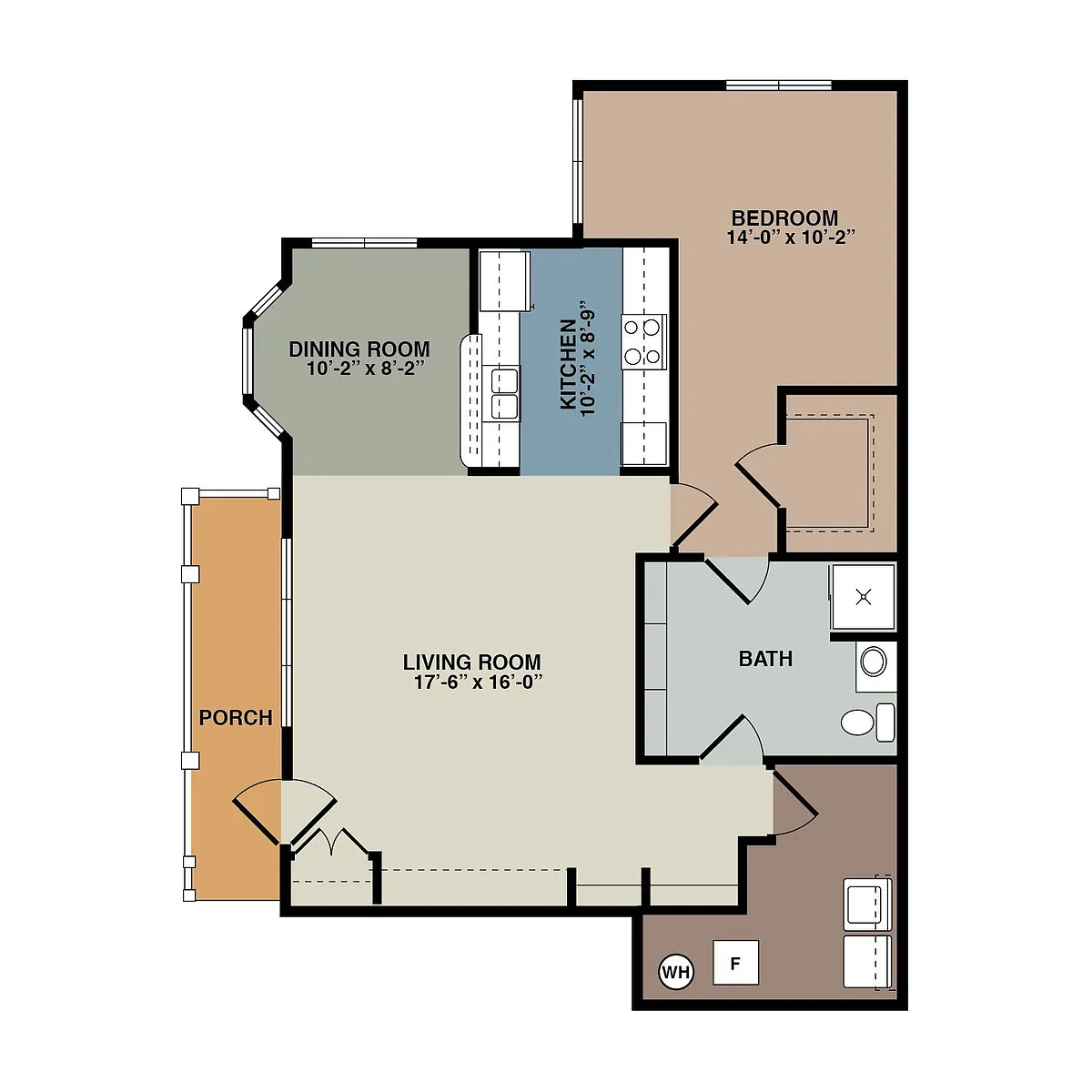Floor plan 8 Plex 1 Bedroom Lower