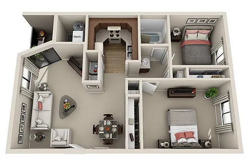 Floor plan Two Bedroom