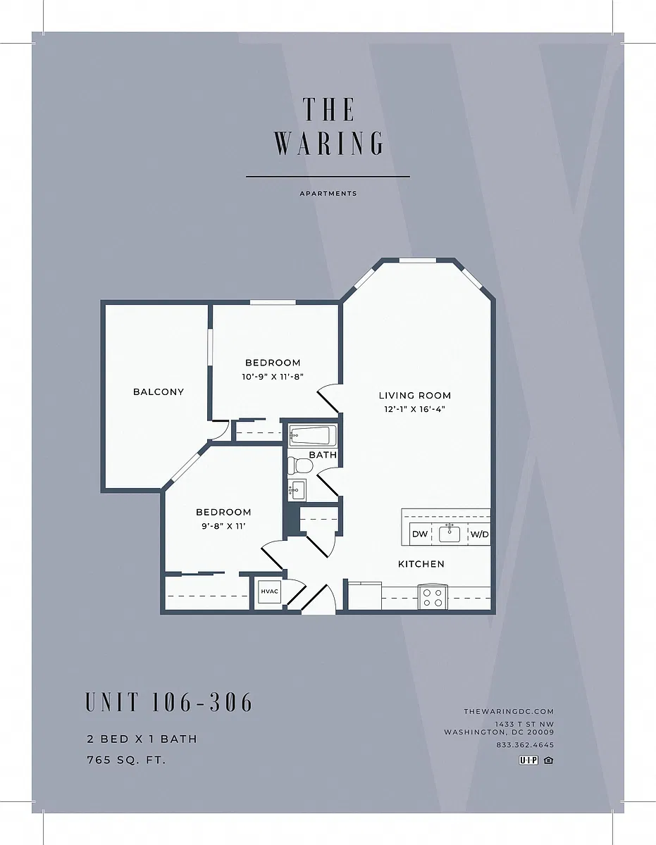 Floor plan Two Bed/One Bath