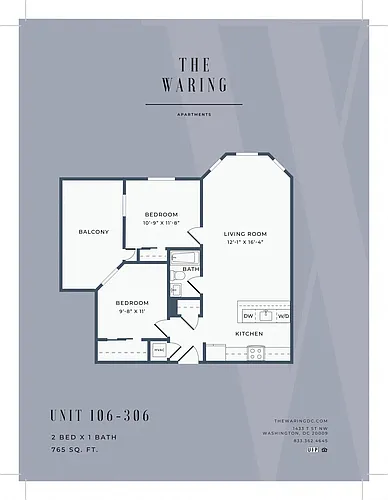 Floor plan Two Bed/One Bath