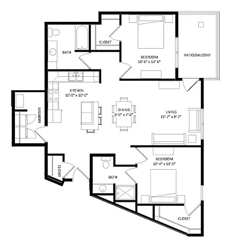 Floor plan 2 Bedroom K2 SIM