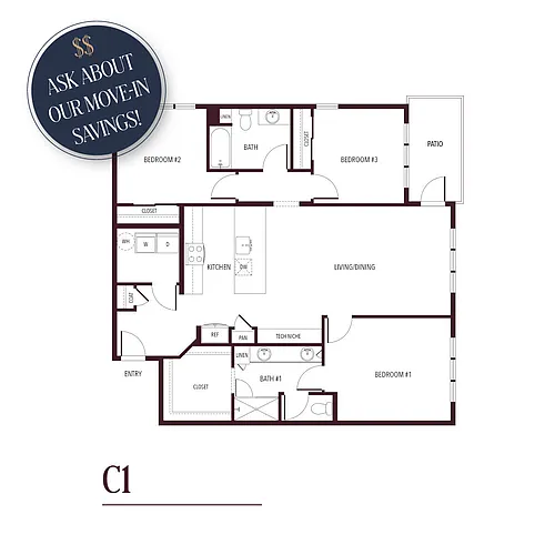 Floor plan C1 - ASK ABOUT OUR MOVE-IN SPECIALS!!