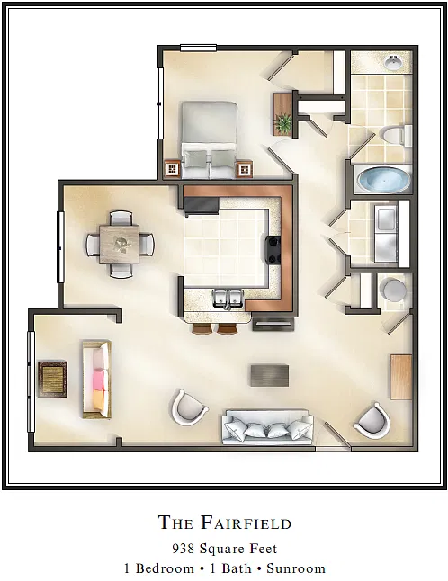 Floor plan The Fairfield with Sunroom