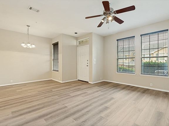 Living room that overlooks courtyard.