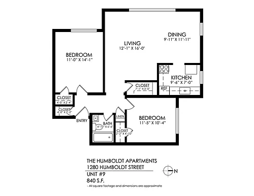 Floor plan 2 Bed x 1 Bath