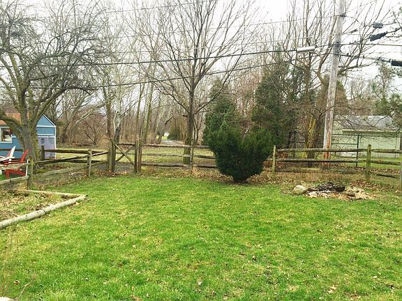Fenced in backyard that butts up against park