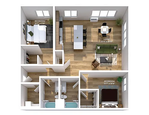 Floor plan Two Bedroom C7