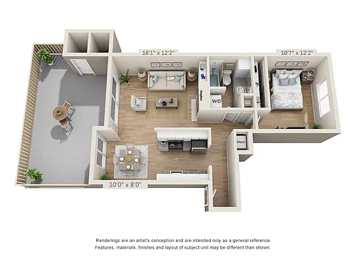Floor plan One Bedroom B