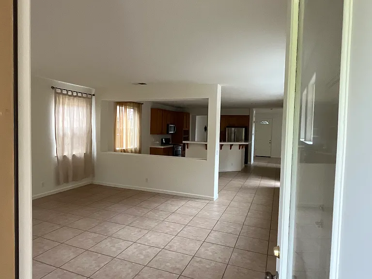 Back door with a view of family room