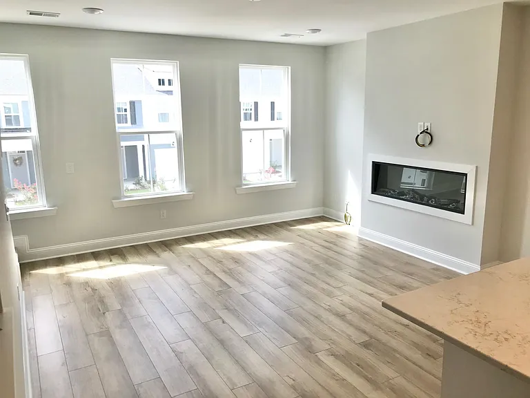 Modern electric fireplace in LR