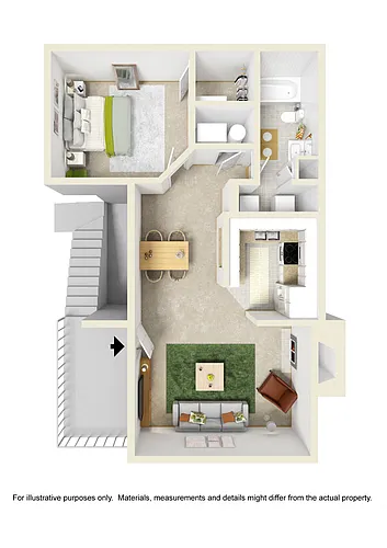 Floor plan Midsize 1 Bed