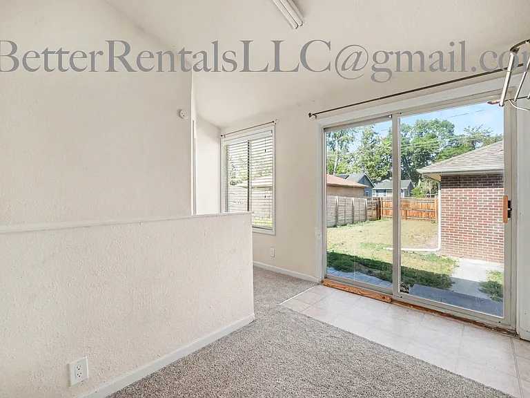 flex space with access to backyard