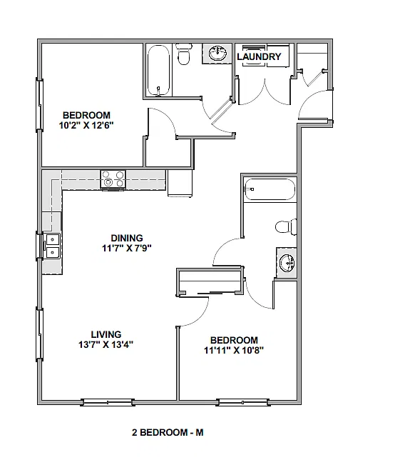 Floor plan 2 Bedroom M