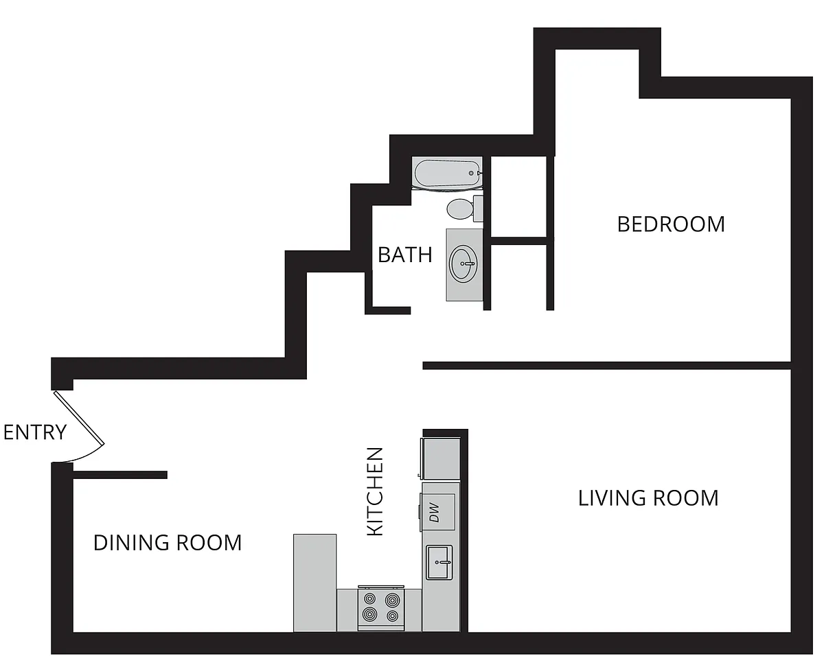 Floor plan 1x1 Standard
